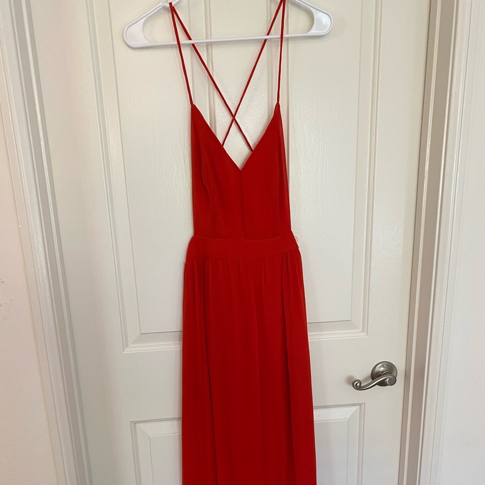 Lulu's Red Backless Maxi Dress